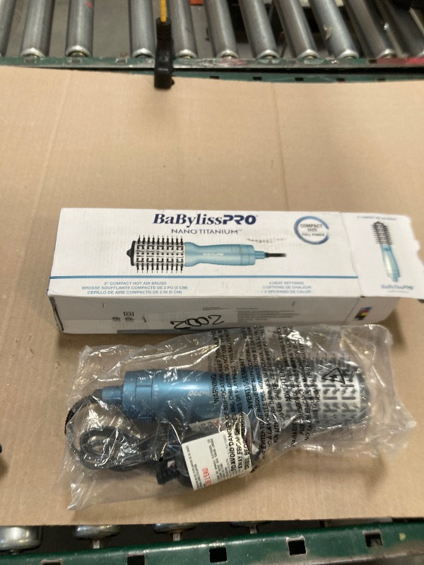 Photo 1 of BaBylissPRO Nano Titanium 2 Inch Compact Hot Air Brush, Hair Styling Tools & Appliances, BNTMHBUC, Blue