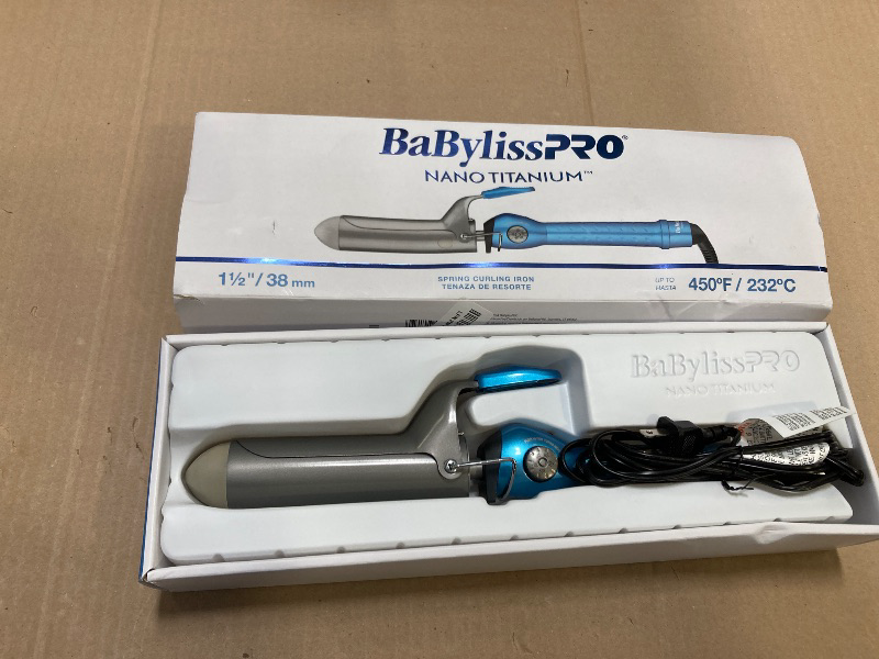 Photo 1 of BaBylissPRO Nano Titanium Spring Curling Iron, 1.5" Professional Spring Hair Curler for Long Lasting Curls & All Hair Types