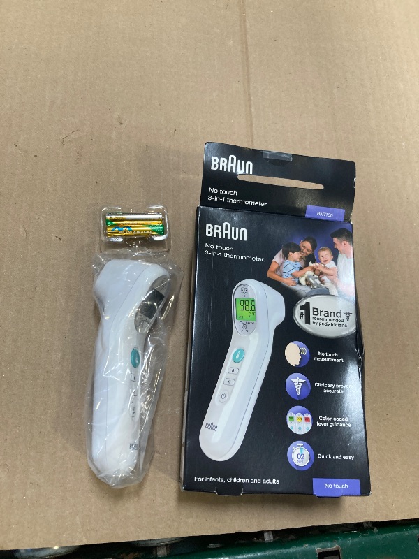 Photo 1 of Braun No Touch 3-in-1 Thermometer, Measures Forehead, Liquid and Food Temps, Professional Accuracy and Color Coded Fever Guidance for Babies, Kids, Toddlers and Adults, FSA and HSA Eligible
