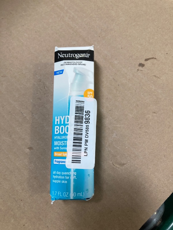 Photo 1 of Neutrogena Hydro Boost Hyaluronic Acid Face Moisturizer with Sunscreen, Broad Spectrum SPF 50, Fragrance Free Facial Moisturizer to Hydrate & Soothe Dry Skin, 1.7 fl. oz
