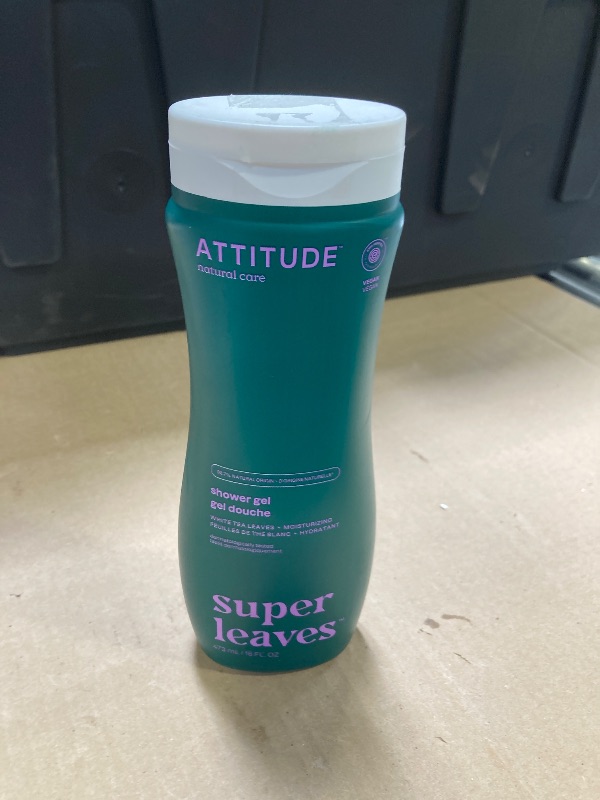 Photo 1 of ATTITUDE Body Wash, EWG Verified Shower Gel, Dermatologically Tested, Plant and Mineral-Based, Vegan Personal Care Products, White Tea Leaves, 16 Fl Oz