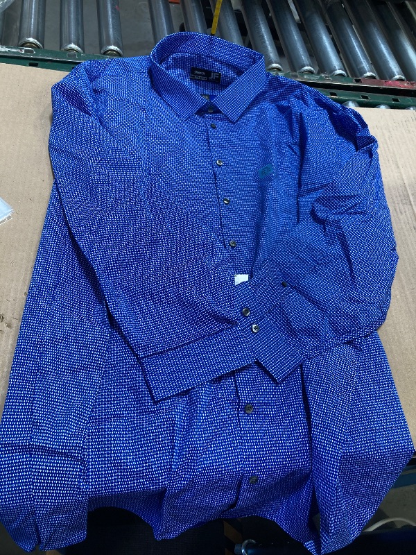 Photo 1 of Blue Tonal Geo Mens Dress Shirt size 4xl Big and Tall 