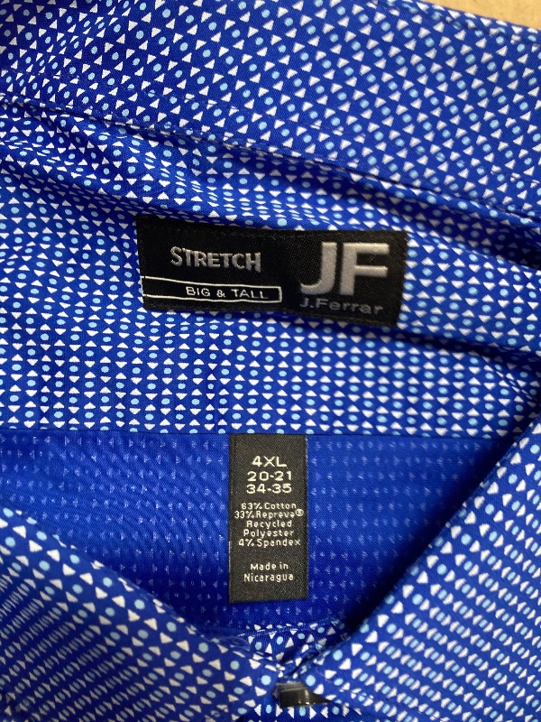 Photo 1 of Blue Tonal Geo Mens Dress Shirt size 4xl Big and Tall 