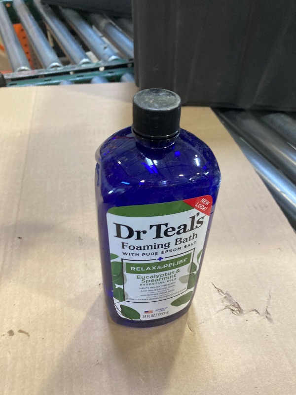 Photo 1 of Dr Teal's Foaming Bath (Epsom Salt), Eucalyptus Spearmint, 34 Fluid Ounce