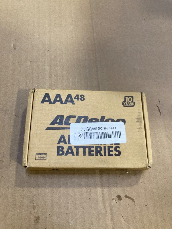 Photo 1 of ACDelco 48-Count Triple AAA Batteries, Maximum Power Super Alkaline Battery, 10-Year Shelf Life