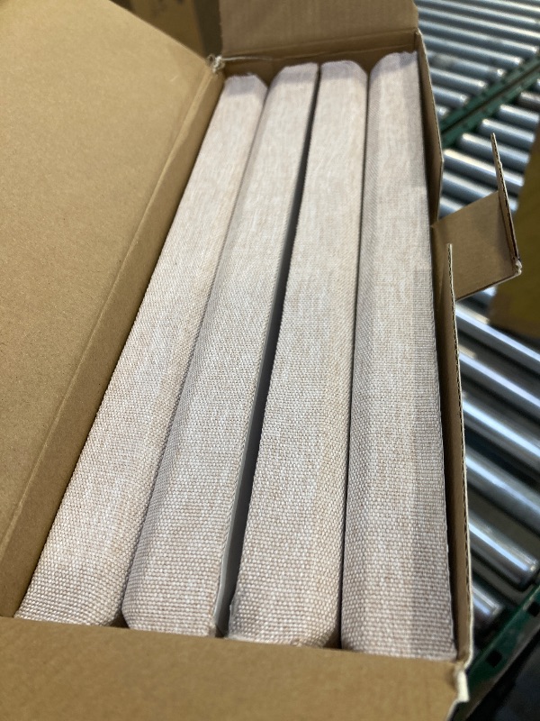 Photo 1 of BUBOS 4 PCS Acoustic Panels,24''x12'' Fabric Soundproof Wall Panels,Self-adhesive Sound Absorbing Panels for Studios, Office, Home Theater (Beige)