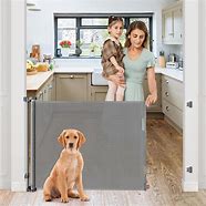 Photo 1 of Reinforced No Drill Retractable Pet Gates for Doorways No Drilling Retractable Dog Gate with Support Rods to Prevent Crawling Underneath, 55” Wide Retractable Baby Gate No Drill Retractable Mesh Gates