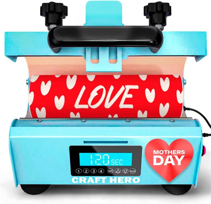 Photo 1 of Tumbler Heat Press Machine Craft Hero for Sublimation Suit for 10 oz 20 oz 30 oz Sublimation Blanks Mug Press with Sublimation Paper Heat Tape and Gloves Mug Coffee Cup Straight Blanks Glass Cans