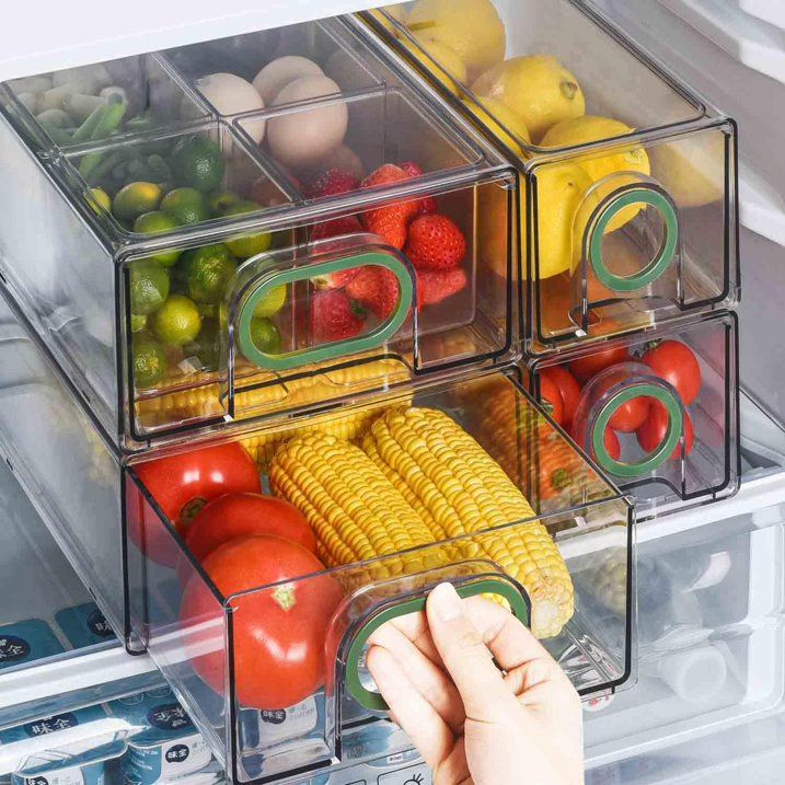 Photo 1 of Fridge Storage Drawers, 6 PCS Large/small Heavy Duty Refrigerator Organizers and Storage Pull Out Bins