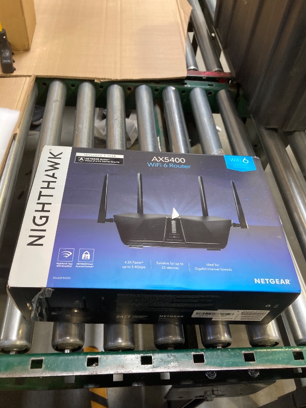 Photo 1 of NETGEAR Nighthawk 6-Stream Dual-Band WiFi 6 Router (RAX54S) – Security Features, AX5400 Wireless Speed, Up to 5.4 Gbps, Covers up to 2,500 sq. ft., 25 Devices 