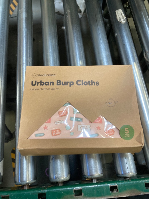 Photo 1 of Organic Burp Cloths Baby Boy & Girl - 5-Pack Super Absorbent Cotton Burping Cloths for Babies, Soft & Plush Newborn Spit Up Rags, Infant Towels for Milk Spit Up, Unisex, Large 21" x 10" (Beach Day)