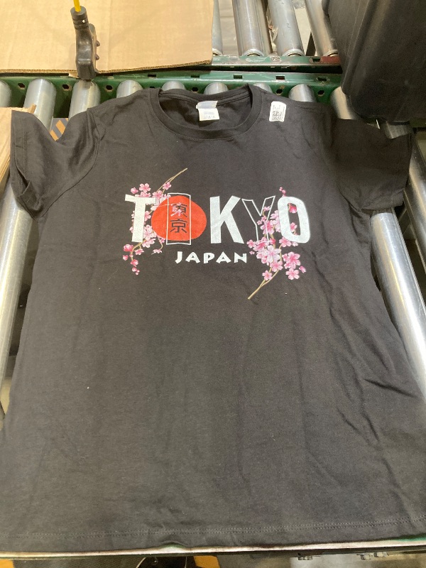 Photo 1 of TOKYO & JAPAN TEXT WITH CALLIGRAPHY INSERT + SAKURA FLOWERS T-Shirt