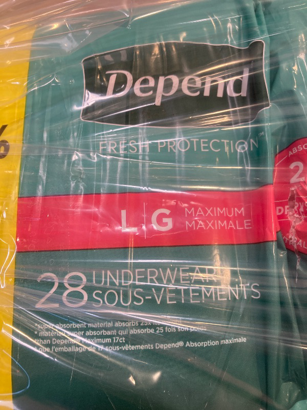 Photo 1 of Depend Fresh Protection Adult Incontinence & Postpartum Bladder Leak Underwear for Women, Disposable, Maximum, Large, Blush, 28 Count, Packaging May Vary