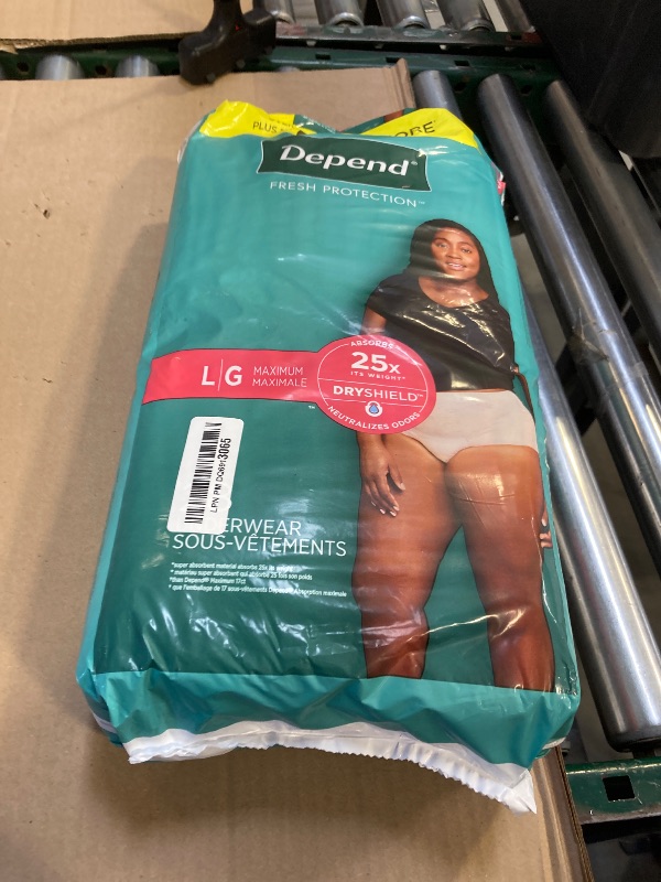 Photo 1 of Depend Fresh Protection Adult Incontinence & Postpartum Bladder Leak Underwear for Women, Disposable, Maximum, Large, Blush, 28 Count, Packaging May Vary