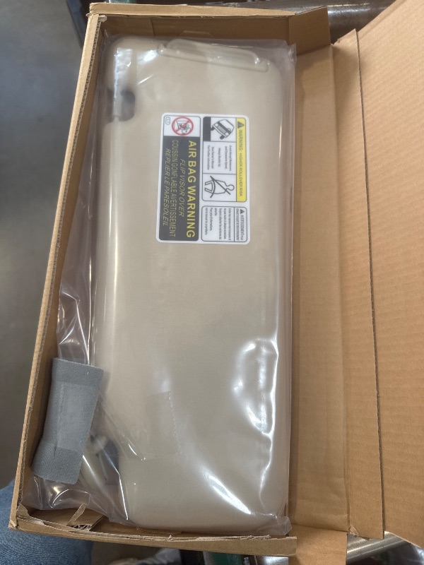Photo 1 of Sun Visor with Light for 2008-2013 Toyota Highlander, Right Passenger Side Beige Sunvisor Replacement 74320-0E050-B0