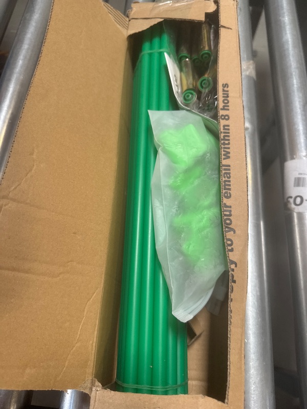 Photo 1 of PirateAnt Greenhouse Hoops Set for DIY Grow Tunnel?Metal Connectors Thickened High Tenacity PP Garden Hoops for Row Cover?Dark Green Garden Hoops for Raised beds?DIY Plant Support Garden Stakes, 25pcs