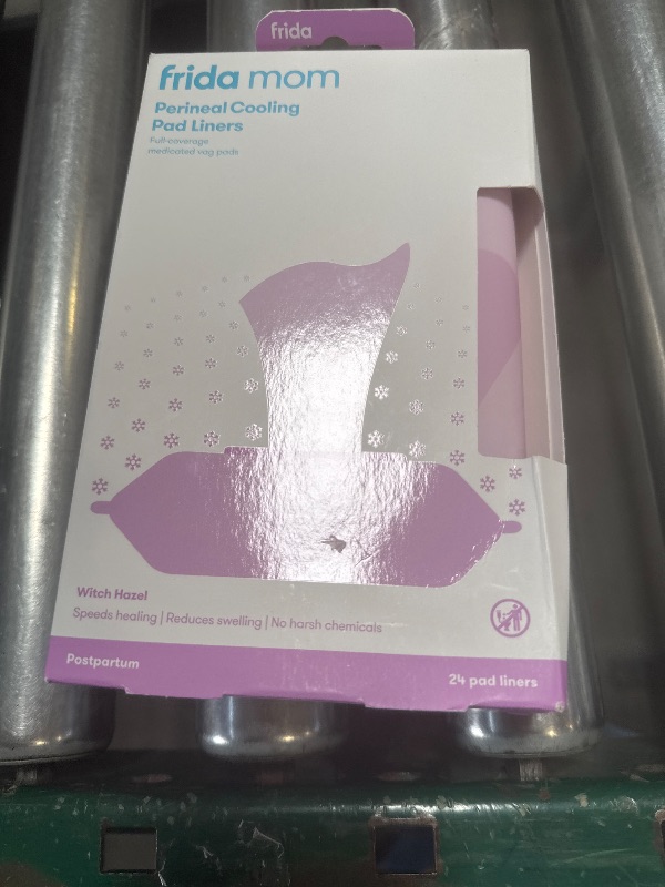 Photo 1 of Frida Mom Witch Hazel Perineal Cooling Pad Liners for Postpartum Care, Hospital Bag Essentials for Pain Relief After Birth, Full-Length Medicated Cooling Pad Liners (24ct)