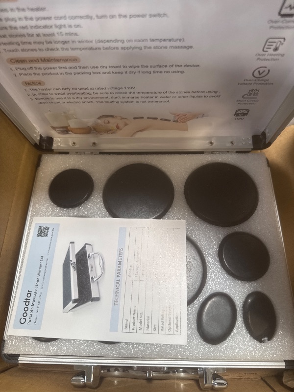 Photo 1 of Goodtar Hot Stones Massage Warmer Kit, 14 PCS Hot Stones Massage Set and Heater Kit, Electric Hot Rocks Basalt Stones Massager for Massage Therapy, Professional/Home SPA Use 110V (Small Size)