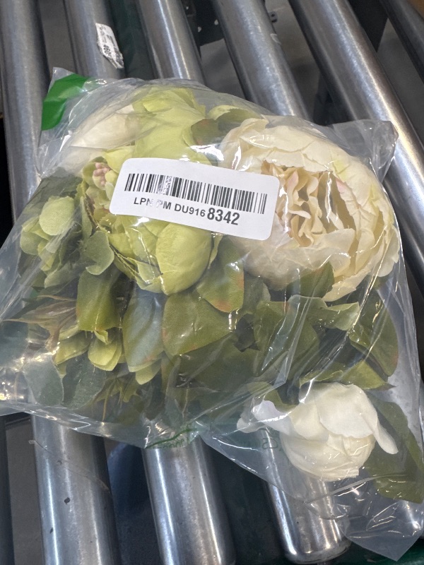 Photo 1 of Duovlo Fake Flowers Vintage Artificial Peony Silk Flowers Wedding Home Decoration,Pack of 1 (New Green)