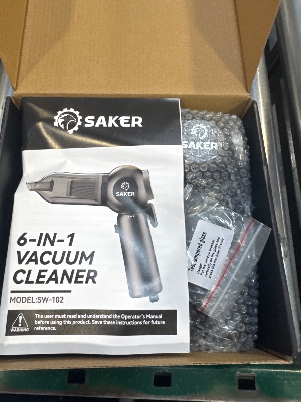 Photo 1 of Saker Portable Car Vacuum Cordless 20000Pa 6 in 1 Multifunctional Adjustable Small Handheld Vacuum 7800mAH with Brushless Motor, for Car Home and Office SW-102
