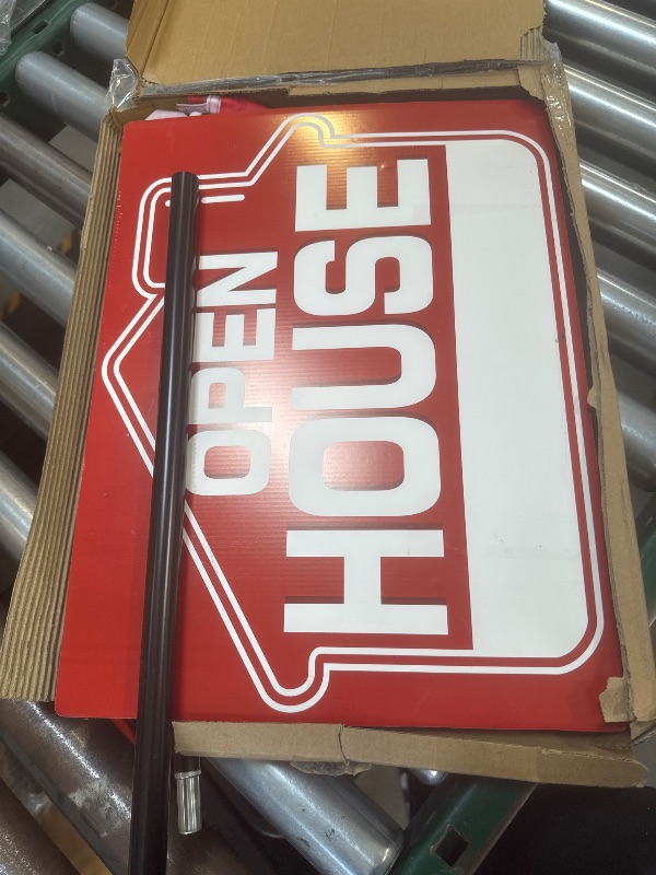 Photo 1 of Open House Signs Kit (45 Pcs), 1 Pack Open House Flag, 9 Pack Open House Signs for Real Estate, Double Sided Directional Arrows Signs with Stakes and 24 Balloons for Real Estate Agents Supplies