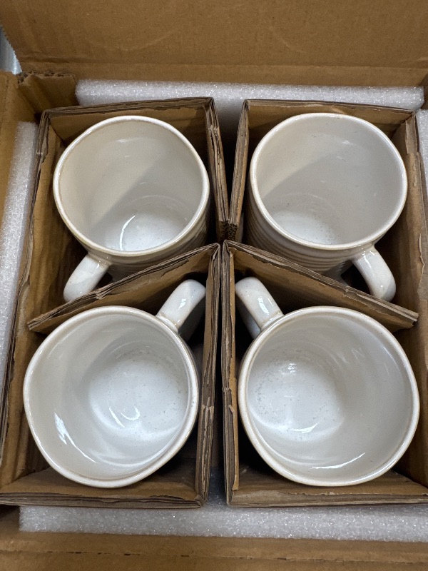Photo 1 of LE TAUCI Coffee Mugs 12 oz, Ceramic Mug Set, Housewarming Wedding Present, Coffee Cups for Latte, Hot Tea, Cappuccino, Mocha, Cocoa - Set of 4, Arctic White