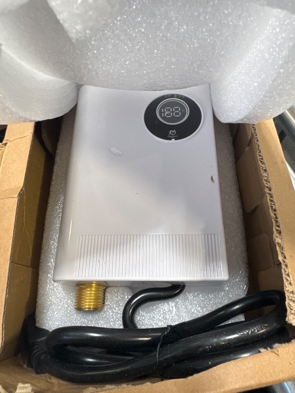 Photo 1 of ECOTINYMACH 110V Tankless Water Heater Electric, 3000W Compact Water Heater Under Sink, Conveniently Convertible Between Fahrenheit and Celsius
