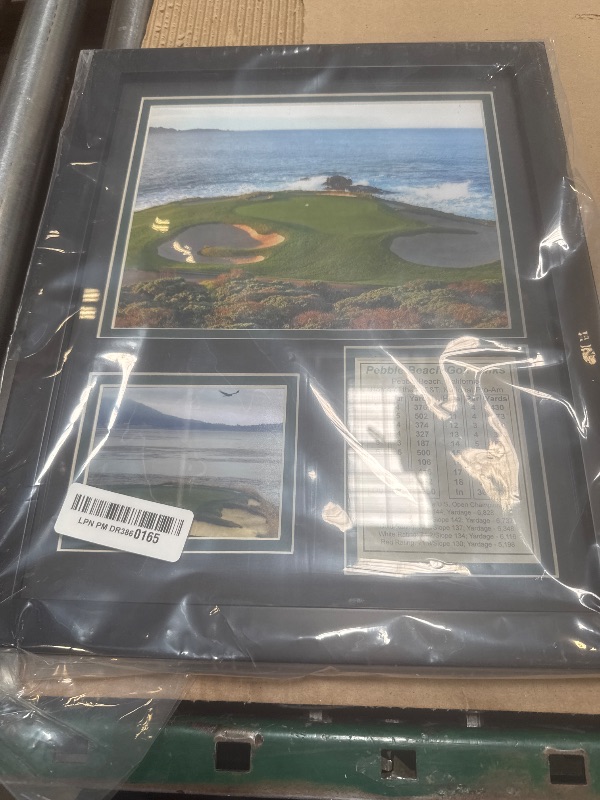 Photo 1 of Legends Never Die Pebble Beach Hole #7- The U.S. Open Collectible | Framed Photo Collage Wall Art Decor - 12"x15", Black