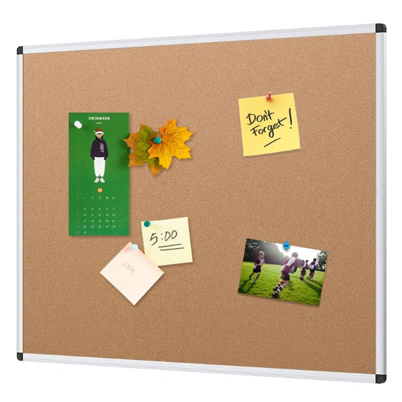 Photo 1 of VIZ-PRO Cork Notice Board, 36 X 24 Inches, Silver Aluminium Frame