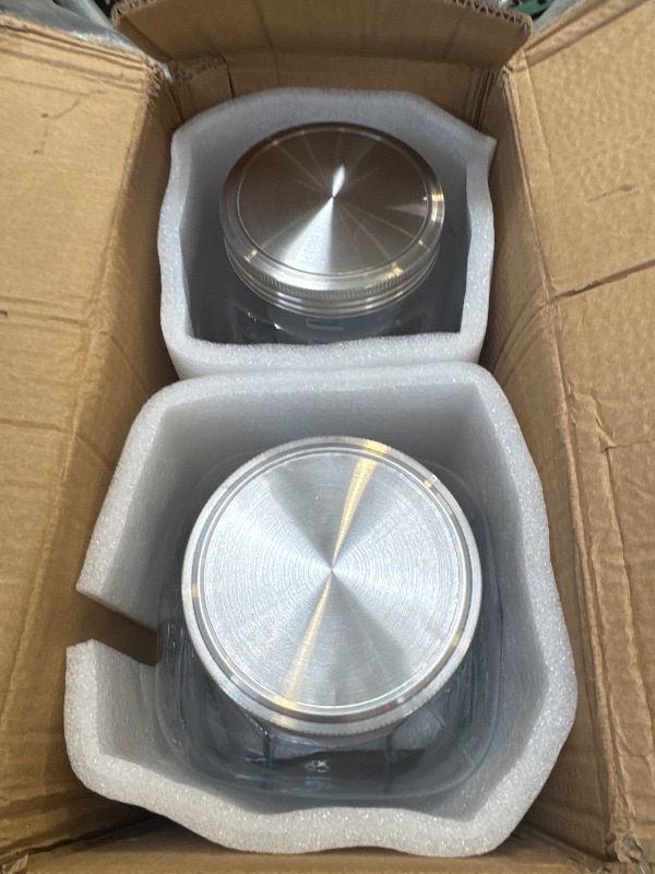 Photo 1 of 1 Gallon Glass Drink Dispensers For Parties 2PACK.Beverage Dispenser,Glass Drink Dispenser With Stand And Stainless Steel Spigot 100% Leakproof.Lemonade Dispenser With Ice Cylinder.Laundry Detergent