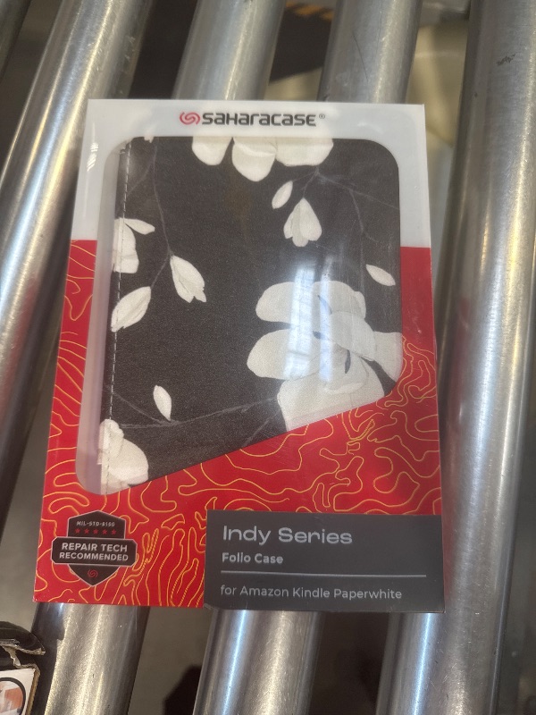 Photo 1 of Sahara - Indy Series Hand Strap Case for Amazon Kindle Paperwhite (11th Gen, 2021-2022) & Signature Edition (2022), Black Floral, (TB00189)