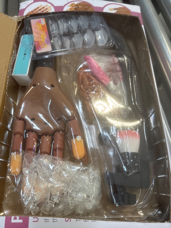 Photo 1 of LIONVISON Practice Hand for Acrylic Nails, Flexible Nail Practice Hands Training Kits, Fake Manican Hands for Nails Practice, Movable Nail Maniquin Hand with 300PCS Nail Tips, File, Brush and Clipper