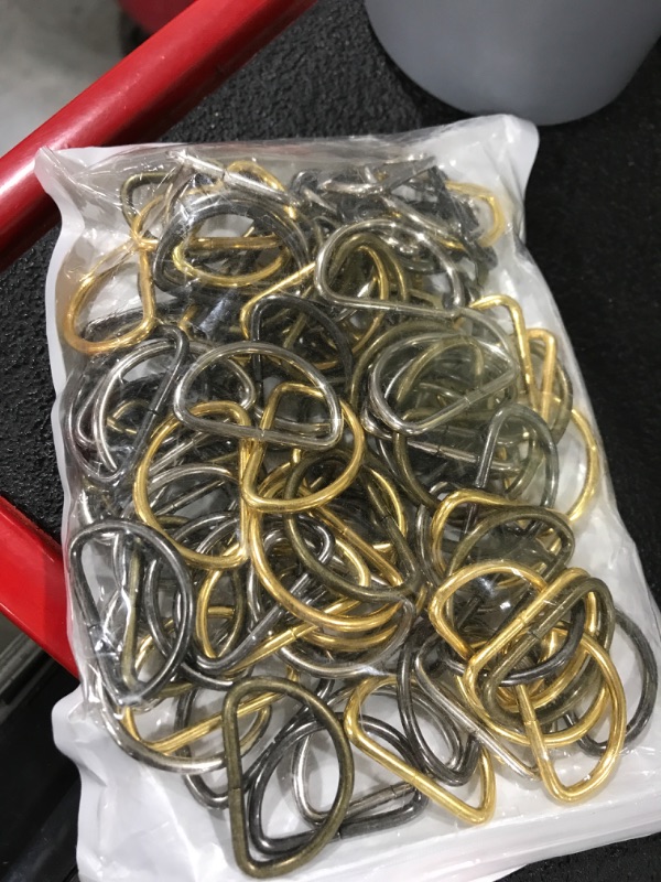 Photo 1 of 100 Pack 1" Metal D Ring for Purse Making Aprons Belts, Dee Rings Metal Buckle for Canvas Bags Webbing Leather Straps Wallets Crafts Pet Collar Backpack Hardware Assorted