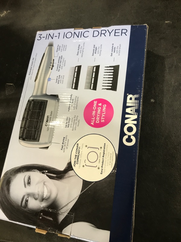 Photo 1 of Conair 3-in-1 Styling Hair Dryer, 1875W Hair Dryer with Ionic Technology and 3 Attachments