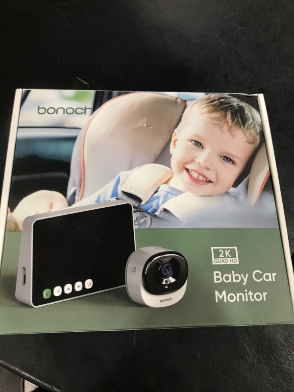 Photo 1 of bonoch 5" 1440P Baby Car Camera - 360 Degree Rotating Wide View Backseat Monitor, USB Powered with Charger, Easy Setup Baby Rear Facing Car Seat Camera, Night Vision
