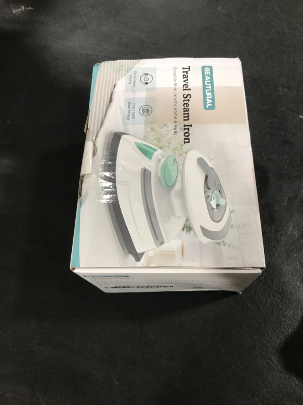 Photo 1 of BEAUTURAL Mini Travel Steam Iron for Clothes with Dual Voltage, Temperature Control, Non-Stick Soleplate and Cord Storage, Ideal for Sewing, Quilting and Handcraft