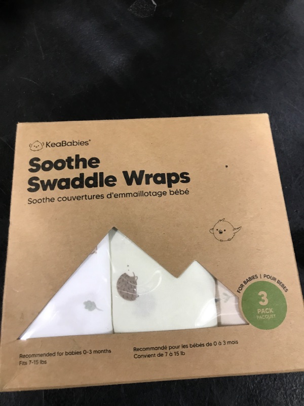 Photo 1 of 3-Pack Organic Baby Swaddle Sleep Sacks - Swaddles for Newborns, Infant 0-3 Months, Baby Girls, Boys, Soft & Snug Newborn Sleep Sack, Nursery Swaddling Blankets, Velcro Closure (Nibbles/Bruce)