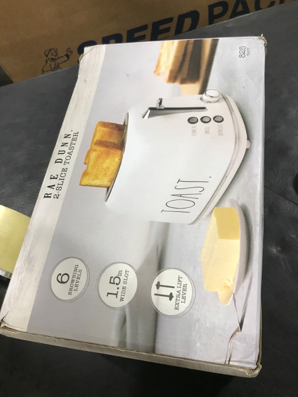Photo 1 of Rae Dunn Retro Rounded Bread Toaster, 2 Slice Stainless Steel Toaster with Removable Crumb Tray, Wide Slot with 6 Browning Levels, Bagel, Defrost and Cancel Options, White