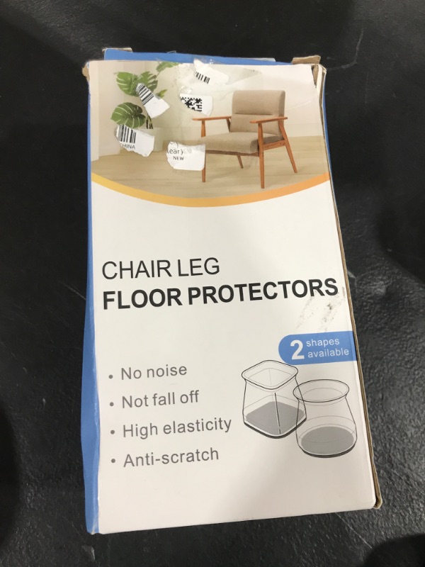 Photo 1 of 24 Pcs Chair Leg Floor Protectors for Hardwood Floors Square Silicone Covers to Protect Wood Tile Floors Felt Pads Furniture Leg Caps Non-Slip Reduce Noise (Fit:3/4" to 1")