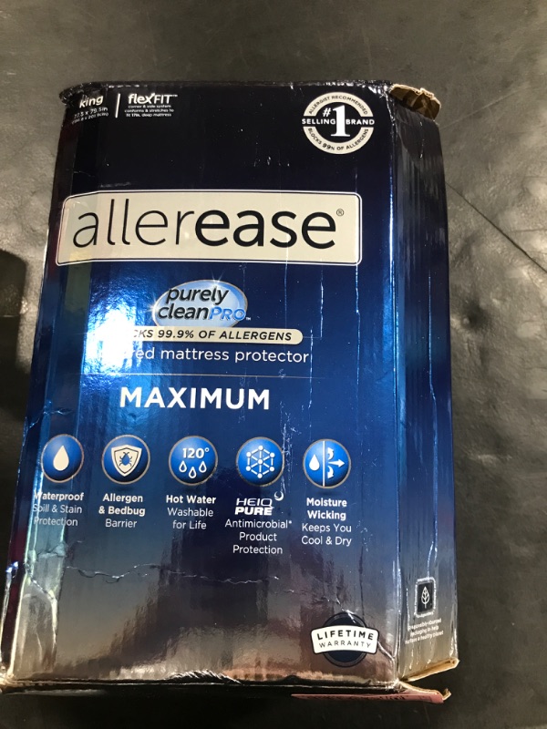 Photo 1 of AllerEase Waterproof Mattress Protector, Maximum Allergy Mattress Protector, King Zippered Mattress Cover