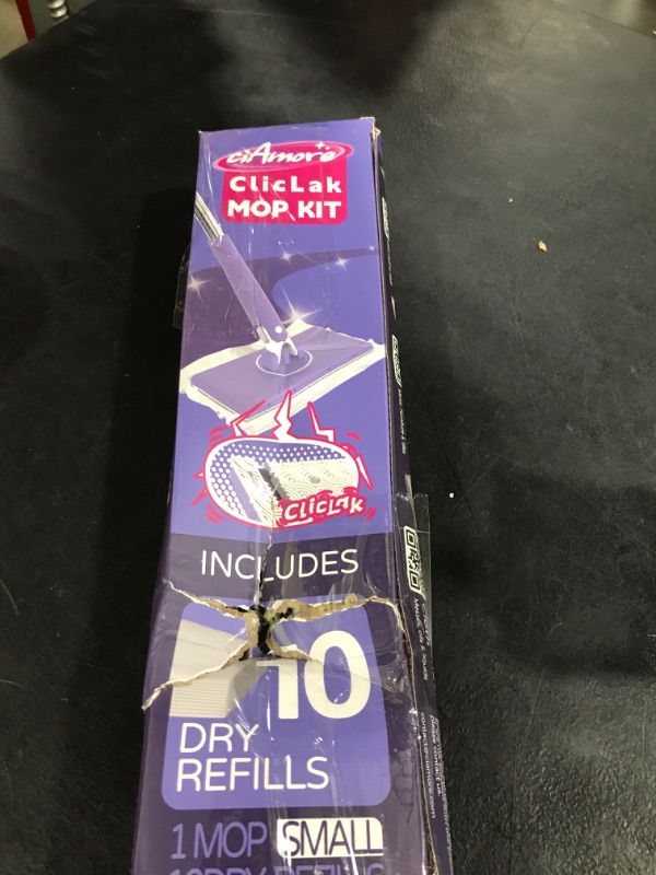 Photo 1 of ClicLak Mini Sweeper, Instantly Attach & Remove Cloth Without Touch, Small Clamp Clip Duster with 10 Cleaning Pads, Dry and Wet Easy Use for Kitchen Bathroom Wall Mirrors