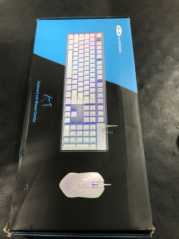 Photo 1 of Gaming Keyboard and Mouse Combo, K1 RGB LED Backlit Keyboard with 104 Keys Computer PC Gaming Keyboard for PC/Laptop (Black & Gray)