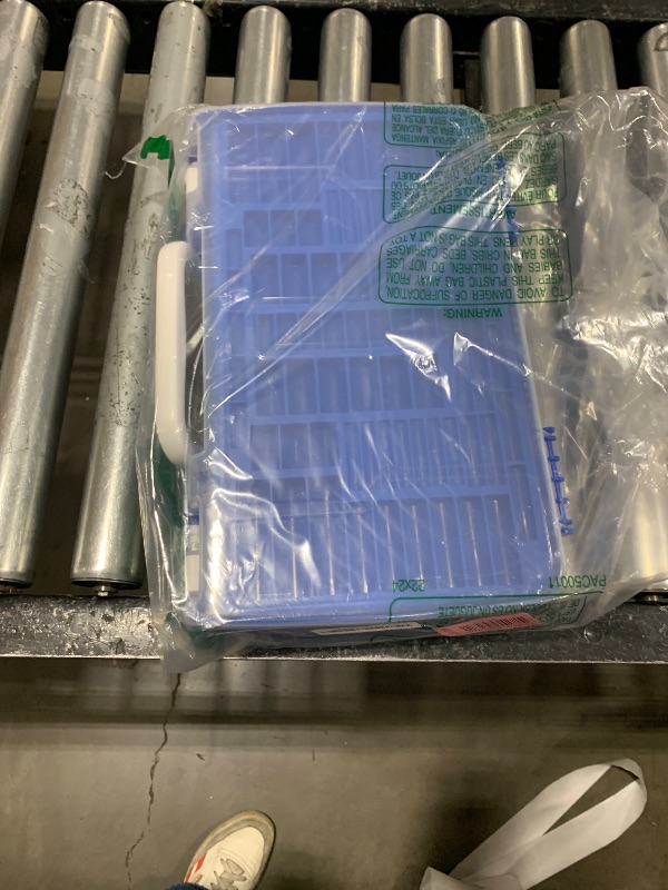 Photo 1 of Battery Organizer Storage Holder Case with Double-Sided, Garage Box with Tester Checker. Batteries Container for 269pcs AA AAA AAAA 3A 4A 9V C D Lithium 4LR44 CR2 CR123A CR1632 CR2032 18650 - Blue