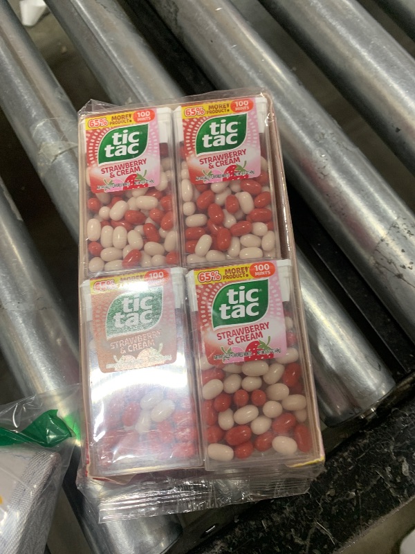 Photo 1 of Tic Tac Strawberry & Cream Flavored Mints, 12 Count, On-the-Go Refreshment, Stocking Stuffers, 1.7 oz Each