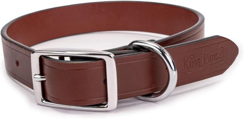 Photo 1 of King Buck Leather Dog Collar with D Ring, Leather, Small