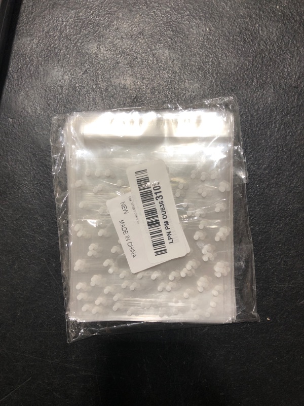 Photo 1 of 200 Pieces Clear Treat Bags Biscuit Roasting Gift DIY Plastic Candy Bags Individual Wrappers Self Adhesive OPP Cookie Bakery Decorating Favor Bags (3.94x3.94Inches, White Polka Dot)