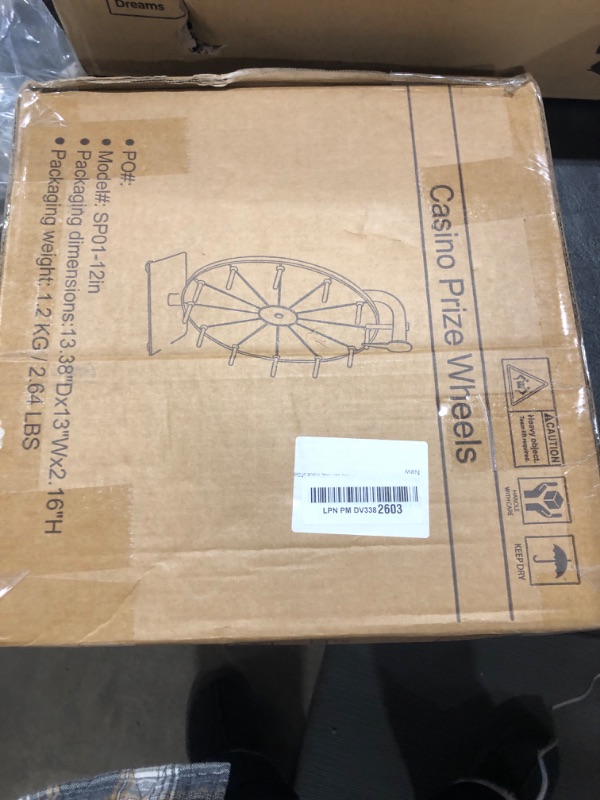 Photo 1 of 12 Inch 10 Slots Prize Wheel Spinner with Stand, Spinning Wheel for Prizes with Dry Erase Marker & Eraser, Portable Spin Wheel of Fortune Game Roulette Wheel for Home Parties, Carnival, Trade Show