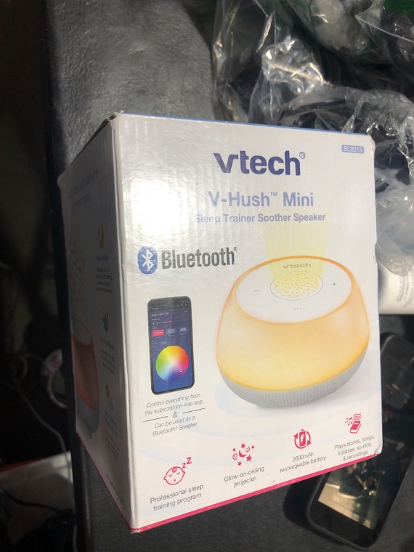 Photo 1 of VTech BC8213 V-Hush Junior Sleep Training Soother with 40 Stories/Songs/Sounds & Record Your own Voice. Portable Bluetooth HD Speaker, 250+ Multi-Color Night Light, Ceiling Projector