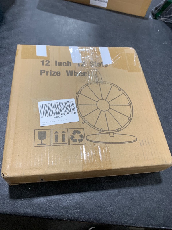 Photo 1 of ORWOD Prize Wheel, 12 Inch Heavy Duty Spinning Wheel for Prizes, 12 Slots Color Spinning Prize Wheel, Spin Wheel for prizes with Dry Erase Markers & Eraser for Show, Carnival, Fortune Spinning Game