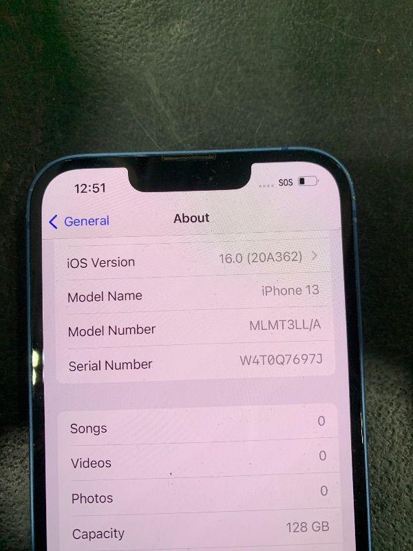 Photo 1 of Apple iPhone 13, 128GB, Blue - Unlocked (Renewed)